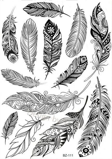 Tattoo Plume, Stylo Art, Tattoos Temporary, Feather Drawing, Feather Tattoo Design, Feather Tattoo, Feather Art, Feather Tattoos, Mandala Design Art