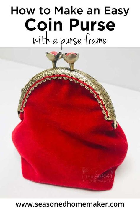 Learn how to make an easy coin purse with a clasp. See my other FREE how to sew tutorials for beginners + lots of ideas for sewing & quilting projects. Includes step-by-step photos. #sewingtutorial #howtomakeacoinpurse #sewingtutorial #handmadepurse Easy Coin Purse, Sew Tutorials, Ideas For Sewing, Beginner Sewing Projects Easy, Metallic Purse, Fabric Scissors, Leftover Fabric, Handmade Purses, Sewing Projects For Beginners