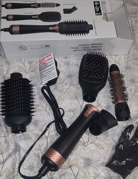 4 in 1 one step hot air brush & Hair styling tools, blow dryer works amazing I love using the comb attachment ots a game charger for sure. Suoer easy to use, the handle is a bit too bulky which makes it uncomfortable after a while of use but other than that is amazing. https://www.amazon.com/gp/product/B09TNV2RD3 Hair Dryer Aesthetic, Hair Tools Aesthetic, Curl Dryer, Pedicure Pictures, Dominican Blowout, Free Craft Supplies, Curl Care, Lip Combos, Hot Air Brush