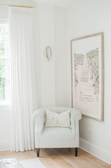 Bedroom Paint Colors Behr, Paint Colors Behr, White Drapery, Bedroom Redesign, Bedroom Reveal, Dreamy Whites, Home Remodeling Diy, Bedroom Paint Colors, Trendy Bedroom