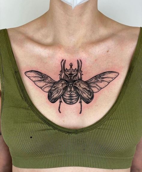 Rhino Beetle Tattoo, Rhino Beetle, Beetle Tattoo, Insect Tattoo, Bug Tattoo, Books Open, Sick Tattoo, Ornamental Tattoo, Chest Tattoos For Women