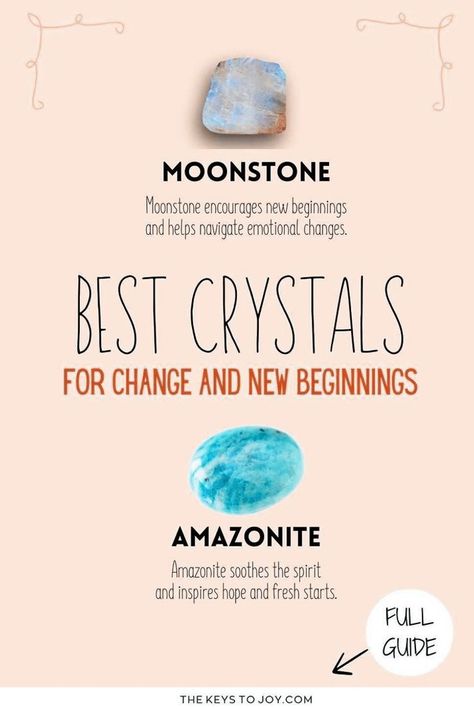 Ready for a life change? Discover the top 15 crystals that can support your journey of transformation, growth, and self-love. These powerful gemstones are known for their ability to guide you through transitions and help you embrace new beginnings. Find the perfect crystal to enhance your personal evolution. Learn more on our website: https://thekeystojoy.com Change And Growth, Crystals For Manifestation, Best Crystals, Crystal Guide, Crystals Healing Properties, Life Change, Affirmations For Women, Power Crystals, Embrace Change