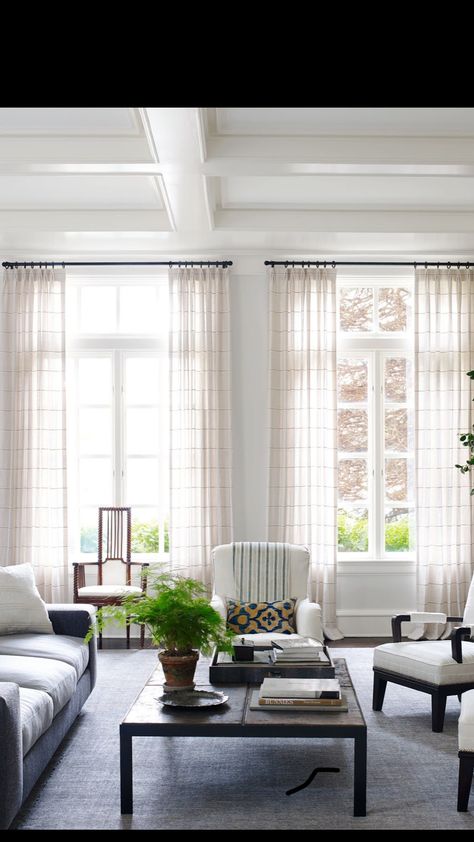 Victoria hagan sankaty stripe drapery fabric - the shade store Victoria Hagan Interiors, Victoria Hagan, The Shade Store, Minimal Interior, Shade Store, Classical Design, Custom Drapery, House Exteriors, Family Rooms