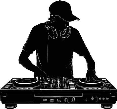 AI generated Silhouette DJ Controller black color only Dj Clipart, Dj Vector, Dj Press Kit, Dj Png, Dj Template, Dj Logo Design, Dj Background Hd, Dj Background Hd Photo, Dj Background