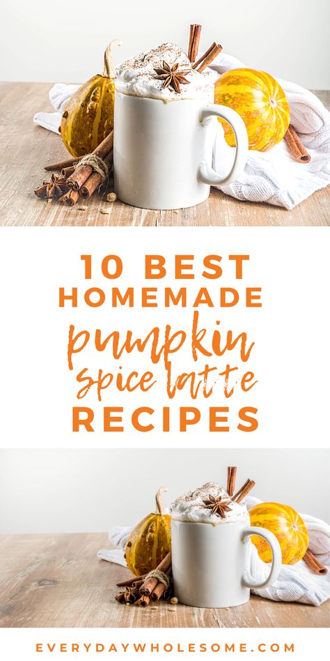 10 Healthy and Homemade Pumpkin Spice Latte Recipes you can make at home using your espresso or coffee machine or pot at home and some additional ingredients like pumpkin and syrup. Some are vegan and healthier than the Starbucks PSL recipe. They are all copy cat recipes. #pumpkinspicelatte #starbuckscopycat #psl #homemadelatte #veganlatte #coffeefix Psl Recipe, Starbucks Psl, Vegan Latte, Homemade Latte, Pumpkin Spice Drinks, Homemade Pumpkin Spice Latte, Pumpkin Drinks, Pumpkin Spiced Latte Recipe, Copycat Starbucks