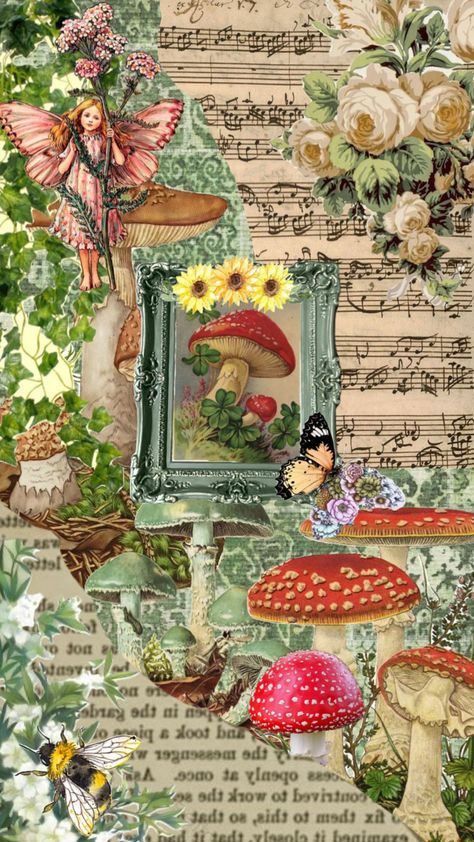 #Mushrooms#nature#green aesthetic #fairy aesthetic ￼ Earthy Fairy Aesthetic, Mushroom Fairy Aesthetic, Green Aesthetic Fairy, Collage Mushroom, Mushroom Scrapbook, Vintage Fairy Aesthetic, Mushroom Pfp, Nature Green Aesthetic, Mushroom Collage