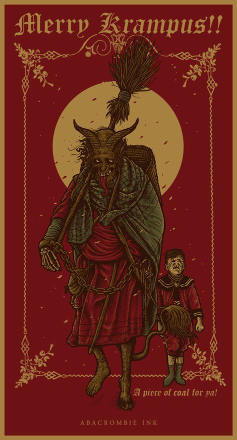 Merry Krampus! by Hugo Silva, via Behance Krampus Wallpaper Iphone, Krampus Wallpaper, Merry Krampus, Yule Cat, Hugo Silva, Christmas Horror, Creepy Christmas, Alternative Christmas, Dark Christmas