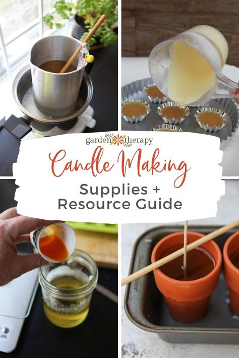 Candle Making Supplies and Resource Guide.- Making candles at home is fun, easy, and safe, as long as you have the right supplies. Once you have your recipes and materials list, it’s time to stock up your supply closet! #gardentherapy #diycandles #crafts Supplies For Candle Making, Where To Buy Candle Making Supplies, Best Candle Making Supplies, Where To Buy Candles, Candle Making At Home, Cinnamon Candles, Jam Jar Candles, Beeswax Recipes, Candle Making For Beginners