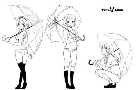 Umbrella Drawing Reference, Umbrella Pose Reference Drawing, Umbrella Pose Reference, Holding Umbrella Reference, Poses With Umbrella, Umbrella Reference, Umbrella Pose, Holding Object, Ych Poses