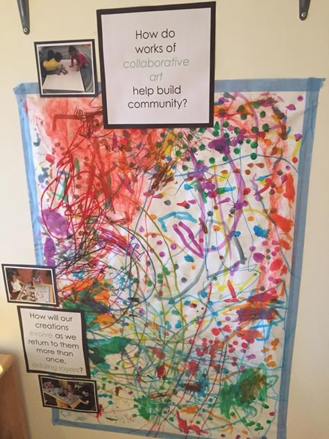 Intentional Teaching Preschool, Reggio Art Projects, Prek Collaborative Art, Diy Timeline Project, Documentation Boards Early Childhood, Back To School Process Art Preschool, Art Investigation Ideas, Reggio Process Art, Preschool Collaborative Art