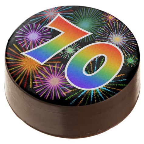 Fun Fireworks, Rainbow Pattern "70" Event # Chocolate Covered Oreo 52nd Birthday Cake, 52nd Birthday, Third Wedding Anniversary, Blackberry Cake, Chocolate Dipped Oreos, Second Wedding Anniversary, Dipped Oreos, Wedding Treats, Oreo Pops