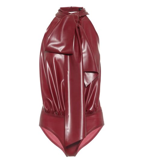 Latex Top, Red Bodysuit, Body Suit Outfits, Runway Show, Cool Trucks, Burgundy Red, Edgy Fashion, Leather Backpack, Fall In Love