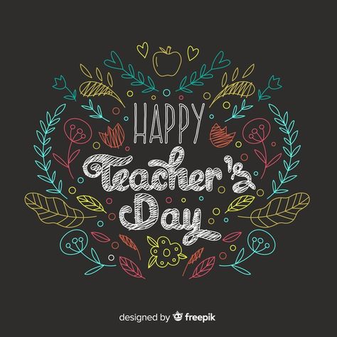 Teachers day concept with hand drawn background. Download for free at freepik.com! #Freepik #freevector #background #school #design #hand #teacherday #teacher Teacher Day Decoration Ideas, Teachers Day Background Design, Teachers Day Background, Teachers Day Decoration, Teachers Day Card Design, Birthday Chalkboard Art, Background Design Aesthetic, Happy Teachers Day Wishes, Happy Teachers Day Card