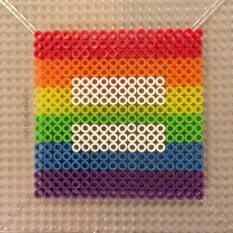 Gay pride symbol ️‍ Pride Perler Beads, Queer Crafts, Pride Crafts, Perler Coasters, Puppet Building, Pride Symbol, Perler Projects, Easy Perler Bead Patterns, Perler Ideas