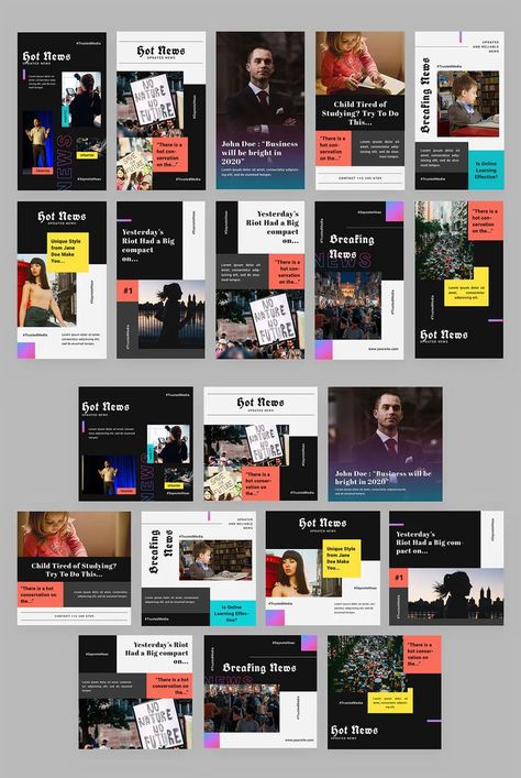 Newspaper Instagram Story, Newspaper Instagram Post, News Instagram Post, News Layout, Electric Potential, News Template, Best Instagram Stories, Brochure Design Layout, Instagram Template Free