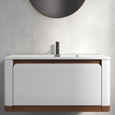 The new BAUHAUS collection vanities feature highly-customizable options. Request a quote or speak to one of our specialists to build your dream vanity! - Shop Bauhaus: https://links.wetstyle.ca/com Vanity Cabinets Bathroom, Bathroom Floating Vanity, Minimal Bathroom Ideas, High End Bathroom, Washroom Vanity, Wash Basin Cabinet, Dream Vanity, Vanity Counter, Space Saving Bathroom