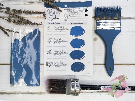 Mixing Custom Chalk Paint Navy Blue Color 2022 How To Mix Navy Blue Paint, Navy Chalk Paint Furniture, Navy Blue Chalk Paint Furniture, Navy Blue Bedroom Paint & Paint Tools, Navy Blue Chalk Paint Furniture Distressed, Navy And Copper, Black Chalk Paint, Chalk Paint Colors, Dark Blue Color