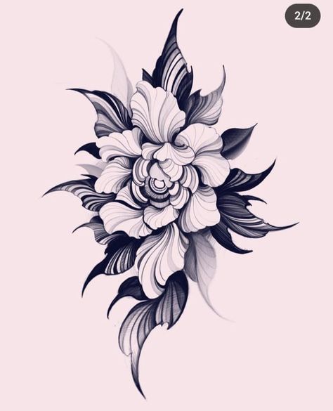 Black Work Flower Tattoo, Black Dahlia Tattoo, Dahlia Flower Tattoos, Dalia Flower, Dahlia Tattoo, Flower Tattoo Stencils, Floral Tattoo Sleeve, Black Dahlia, Hades And Persephone