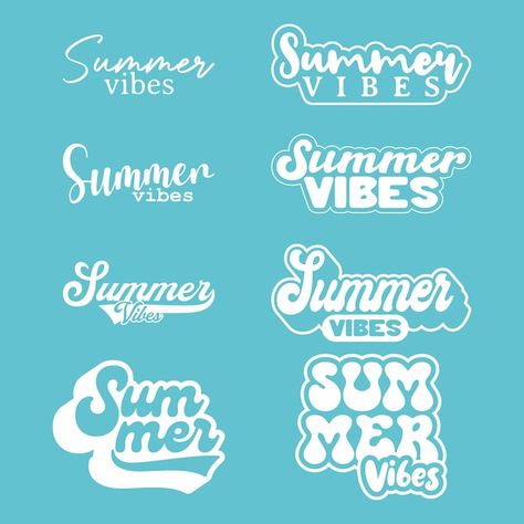 Summer Typography Graphics, Summer Logos Design, Summer Logo Design Ideas, Summer Logo Ideas, Summer Text Design, Summer Fonts Alphabet, Summer Logo Design, Beachy Fonts, Beach Lettering