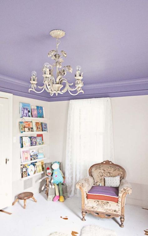 lavender ceilings ! Purple Ceiling, Purple Furniture, Magical Room, Purple Interior, Springfield Missouri, Colored Ceiling, Girly Room, Design Mom, Purple Walls