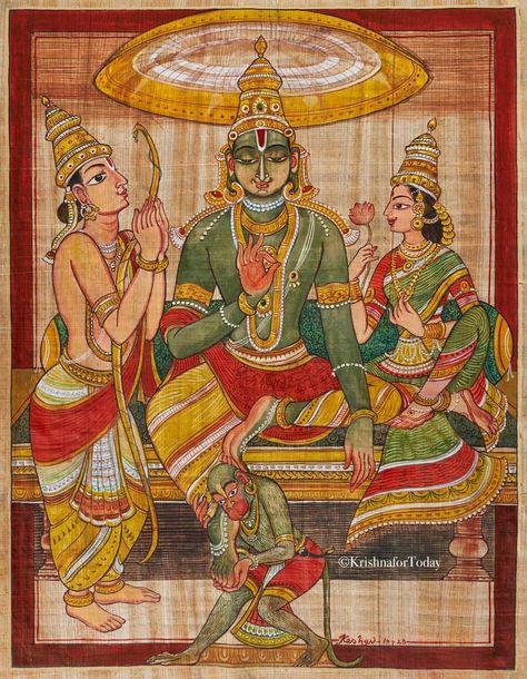 Krishna For Today, Rama Hanuman, साईं बाबा, Jai Shri Ram, Indian Traditional Paintings, Ancient Drawings, God Artwork, Kerala Mural Painting, Lord Rama