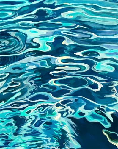 Daily+Paintworks+-+"Water+Study"+-+Original+Fine+Art+for+Sale+-+©+Lauren+Kuhn Water Study, Ocean Waves Photography, Water Artists, Acrylic Sculpture, Art Alevel, Sailing Art, Gcse Art Sketchbook, Water Drawing, Water Patterns