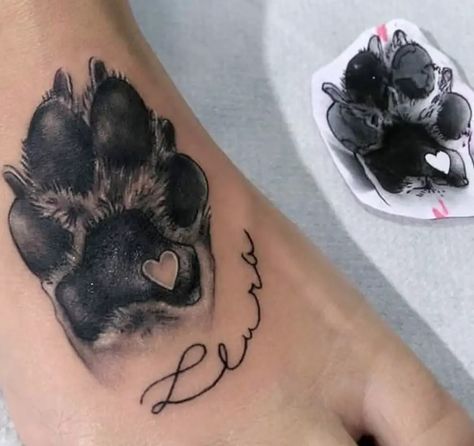 70+ Best Paw Print Tattoo Ideas for Dog Lovers - The Paws Tatoo Dog, Dog Memorial Tattoos, Pawprint Tattoo, Dog Paw Tattoo, Paw Tattoo, Cat Tattoos, Initial Tattoo, Tiny Tattoo, Memorial Tattoo