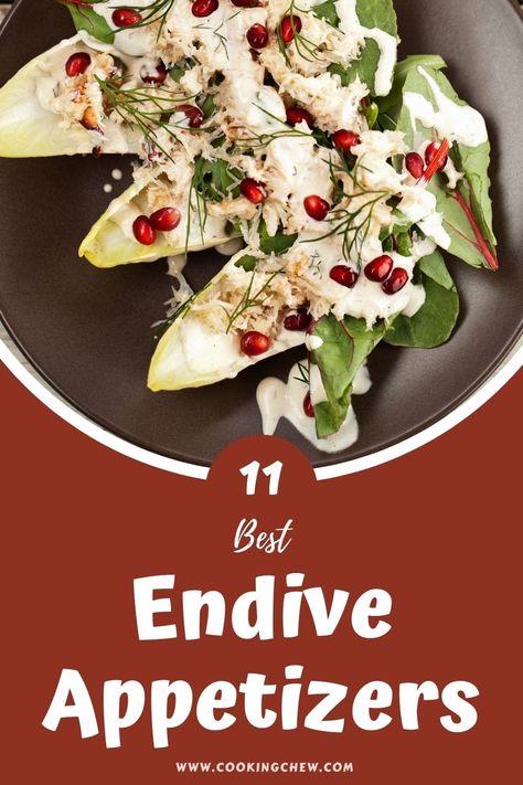 Endive Appetizers, Flower Salad, Endive Recipes, Endive Salad, Gourmet Salad, Zesty Sauce, Apples And Cheese, Superbowl Snacks, Appetizer Bites