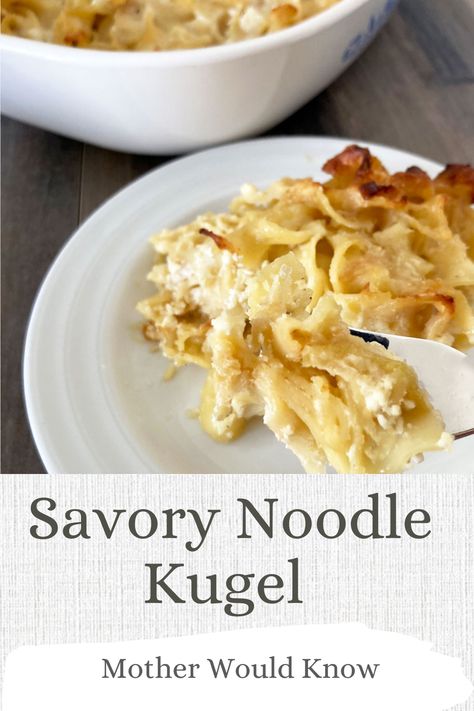 Jewish Noodle Kugel Recipe, Savory Noodle Kugel Recipe, Noodle Pudding, Noodle Kugel Recipe, Hanukkah Food, Pasta Side Dishes, Pasta Sides, Jewish Recipes, Easy Casserole Recipes