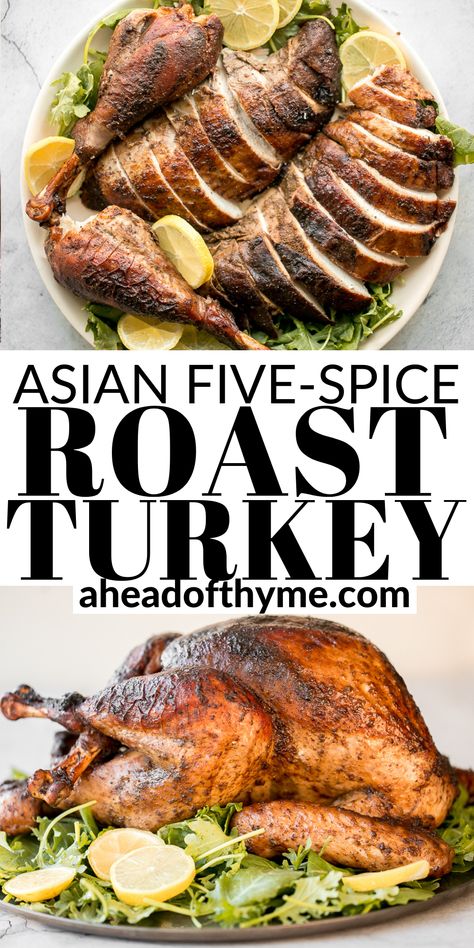 Roasted Whole Turkey, Turkey Rub Recipes, Homemade Turkey Gravy, Whole Turkey Recipes, Bbq Roast, Roast Turkey Recipes, Thyme Recipes, Holiday Dinner Table, Whole Turkey