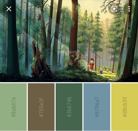 Forest Color Palette, Forest Images, Old Growth Forest, Jungle Nature, Paint Pallet, Color Palette Ideas, Color Me Mine, Colors Inspiration, Illustration Art Kids