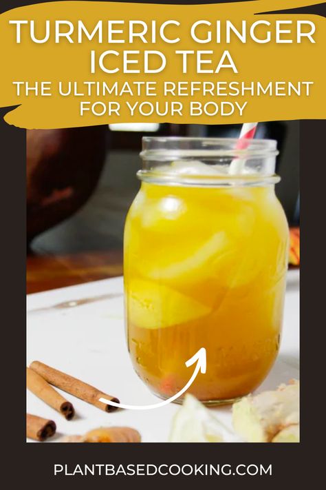 Turmeric And Ginger Drink, Iced Turmeric Tea, Tumeric And Ginger Tea Recipes, Yogi Tea Recipe, Turmeric Iced Tea, Tumeric Drinks Recipes, Turmeric Green Tea Recipe, Ginger Tumeric Tea, Ginger Iced Tea Recipe