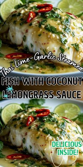 Thai Lime-Garlic Steamed Fish with Coconut Lemongrass Sauce Cooking With Lemongrass Recipes For, Lemongrass Sauce, Lemongrass Fish, Lemongrass Fish Recipe, Thai Fish Recipes, Lemon Grass Recipes, Thai Fish Recipe, Lemongrass Chicken Recipe, Steamed Fish Recipes