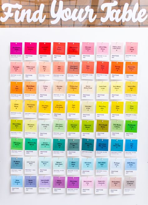 Colorful Centerpieces, Diy Calligraphy, Wedding Color Combos, Wedding Color Trends, Bridal Gallery, Floor Decal, Paint Swatches, Modern Invitation, Seating Chart Wedding