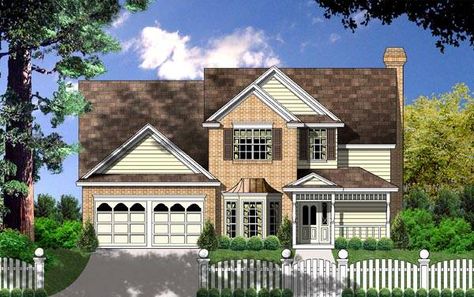 This beautiful brick and siding country home will be the envy of the neighborhood.  Large living room and gourmet kitchen has all the necessities you will need. Craftsman Houses, Monster House Plans, Traditional House Plan, Country Style House Plans, Country House Plan, Traditional House Plans, 2 Car Garage, Country House Plans, Roof Framing