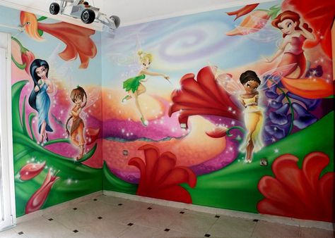 Tinkerbell room Tinkerbell Room, Fairy Bedroom, Kid Rooms, Nursery Room Design, Kid Room, Awesome Bedrooms, Mural Painting, Kids' Room, Room Ideas