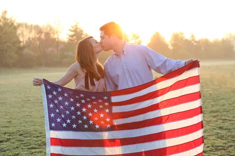 Patriotic Patriotic Photography, Country Poses, Patriotic Wedding, Military Decor, Engagement Photos Country, Country Engagement, Photographs Ideas, Washington Dc Wedding, American Wedding