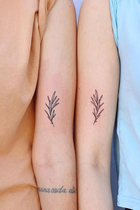 Rosemary Tattoos, Rosemary Tattoo, Lisa Tattoo, Love Wrist Tattoo, Infinity Couple Tattoos, Vogel Tattoo, Tattoo Placements, Tattoos Inspo, Matching Best Friend Tattoos