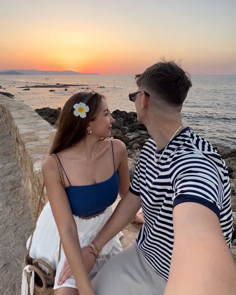 you and me in Greece 💙🇬🇷 . #greece #island #grecia #couple #pareja #trip Greece Couple Pictures, Couples Trip To Greece, Couple Greece, Santorini Greece Couple Goals, Couple In Santorini, International Travel, You And I, Greece, Travel