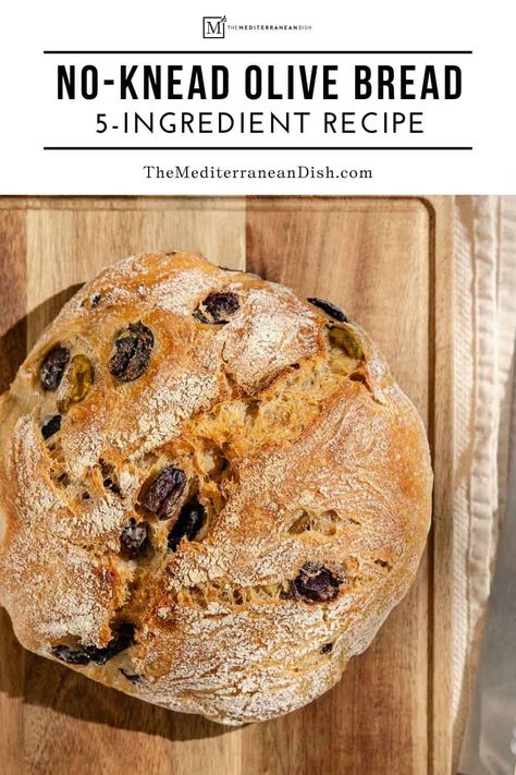 Make homemade olive bread the easy way with this no knead olive bread recipe. Crusty, crunchy, and delicious! No Knead Olive Bread Dutch Oven, Green Olive Sourdough Bread, Sourdough Olive Bread Recipe, Olive Bread Recipe Easy, No Knead Olive Bread, Olive Sourdough Bread, Green Olive Bread, Kalamata Olive Bread, Olive Bread Recipe