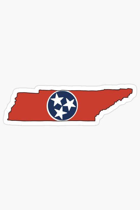 Hand-drawn Tennessee state outline filled in Red with the TN Tri Star from their state flag in the middle of the drawn state. The Tri Star is a white-border circle with three white stars. The circle is filled in Navy. Tennessee State Outline, Tennessee Outline, Tennessee State Flag, Tennessee Flag, Tri Star, State Outline, Native American Artifacts, Outline Drawings, Flag Colors