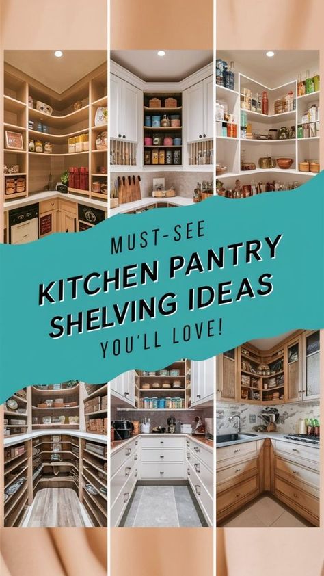 Kitchen pantry shelving ideas can transform your space into an organized haven. Discover practical and stylish shelving solutions designed to maximize storage and enhance accessibility. Explore unique ideas for custom pantry setups, including adjustable shelves and clever organization tips, to create a functional kitchen that meets your needs. Perfect for small spaces or large kitchens, these ideas will help you optimize your pantry and streamline your daily routine. Kitchen Pantry Shelving Ideas, Kitchen Pantry Shelving, Create A Pantry, Small Pantry Cabinet, Kitchen Pantry Ideas, Large Kitchens, Pantry Designs, Pantry Shelving Ideas, Clever Organization