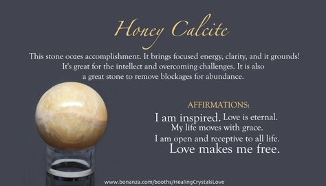 Honey Calcite | Crystal Healing Hands Calcite Meaning, Leo Birthstone, Crystal Healing Chart, Earth Gift, Honey Calcite, Yellow Calcite, Crystals Healing Properties, Soul Healing, Healing Hands