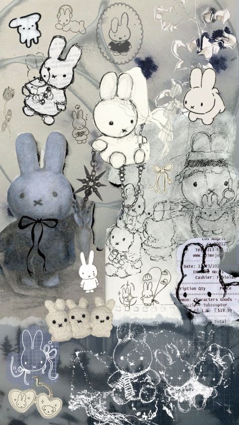 Miffy Wallpaper, Miffy Bunny, Iphone Wallpaper Cat, Jelly Wallpaper, Emo Wallpaper, Wallpaper Doodle, Wallpaper Collage, Cute Simple Wallpapers, Iphone Wallpaper Themes