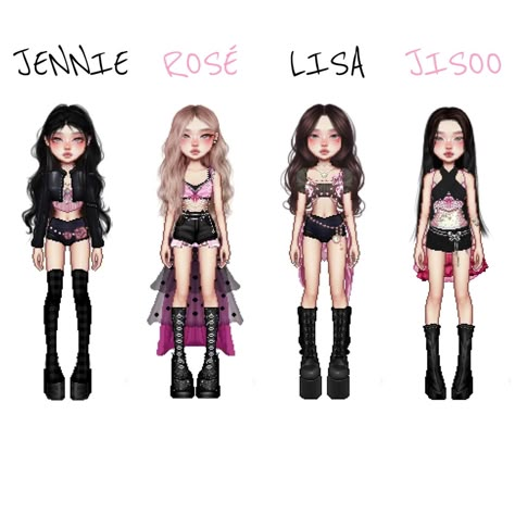 everskies, blackpink, outfits, blackpink finale Alice Kim, Kpop Performance, Bp Outfits, Dance Style Outfits, Blackpink Outfit, Everskies Fits, Everskies Outfits, Kpop Stage Outfits, Bratz Inspired Outfits