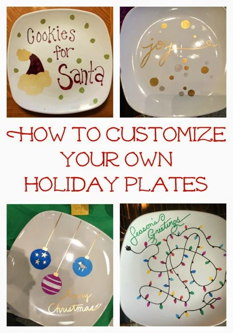 Easy DIY Holiday Craft.  Make some Sharpie Holiday Plates using these directions!  Fun gift for families and friends! Easy Diy Holiday Crafts, Diy Holiday Crafts, Sharpie Crafts, Holiday Plates, Diy Holiday Gifts, Navidad Diy, Christmas Plates, Noel Christmas, Christmas Crafts For Kids