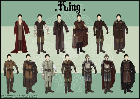 Wardrobe - King by ValkAngie on DeviantArt Medieval Reference, King Character, Medieval Character, Clothing Drawing, Outfits Drawing, Pin Crafts, King Outfit, Art Outfits, Culture Clothing