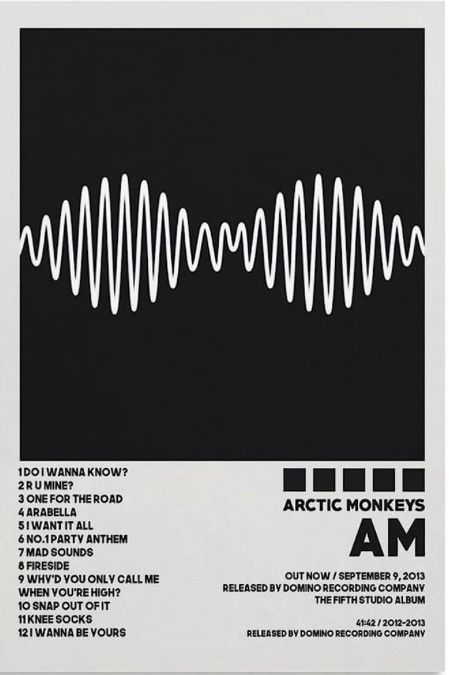 AM Arctic Monkeys Poster Am Album Cover Arctic Monkeys, Artic Monkeys Am Album Cover, Artic Monkeys Poster Black And White, Album Covers Posters Aesthetic, Arctic Monkeys Am Album Poster, Arctic Monkeys Am Album Cover, Posters For Room Music, Am Album Poster, Arctic Monkeys Album Poster