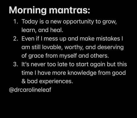 Dr Caroline Leaf Quotes, Dr Caroline Leaf, Leaf Quotes, Caroline Leaf, Daily Mantras, Morning Mantra, Daily Mantra, Author Quotes, I Wake Up