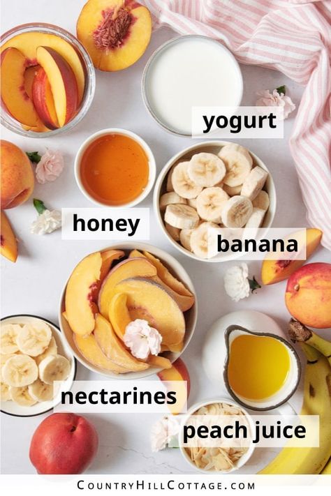 Nectarine Smoothie, Chia Seeds Protein, Homemade Smoothies, Oat Smoothie, Peach Juice, Filling Breakfast, Good Smoothies, Collagen Powder, Healthy Clean Eating